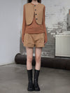 INTO THE EAST 25 Autumn/Winter Grainy Layered Short Casual Pants ITE-E1DGSS027CM20PT-TUO Camel